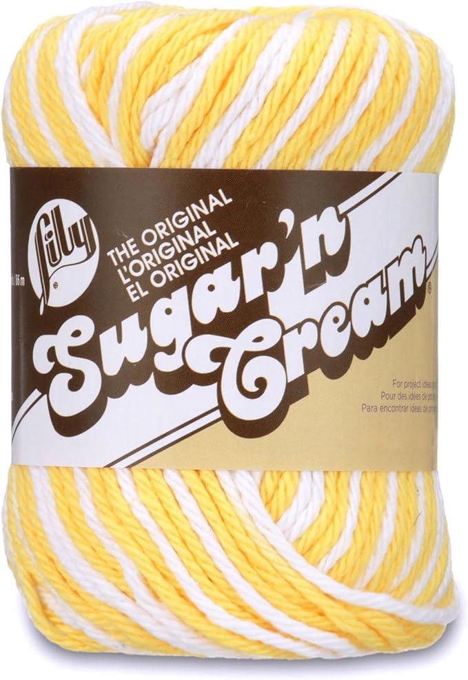 Lily Sugar 'N Cream The Original Ombre Yarn, 2oz, Gauge 4 Medium, 100% Cotton, Daisy - Machine Wash & Dry