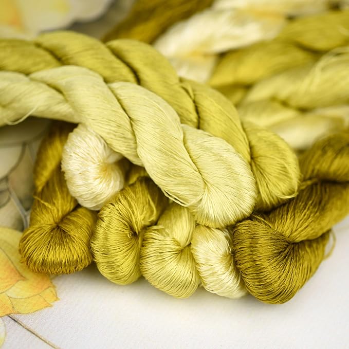 Natural 100% Silk Thread, Handmade Embroidery Thread Silk Floss 8 Colors 110m Each (63)