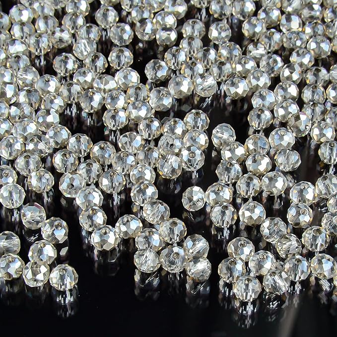 laopottbeads 1200pcs 4mm crystal glass beads for jewelry making beads for bracelets necklace pendants making supplies(gray)