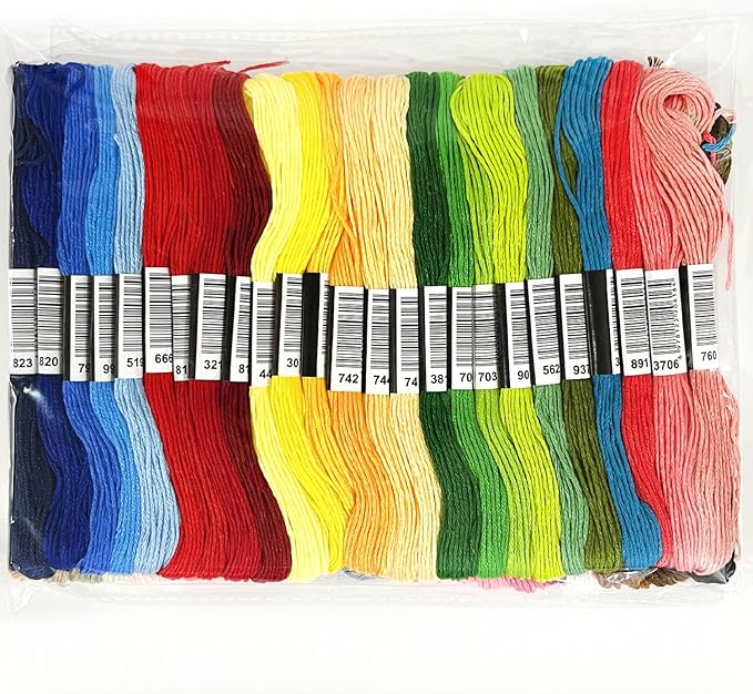 50 Colors Embroidery Floss 400 Meters (437 Yards), 6-Strand Cotton Cross Stitch Thread for Hand Embroidery & Friendship Bracelets (8.7 Yards per Skein)