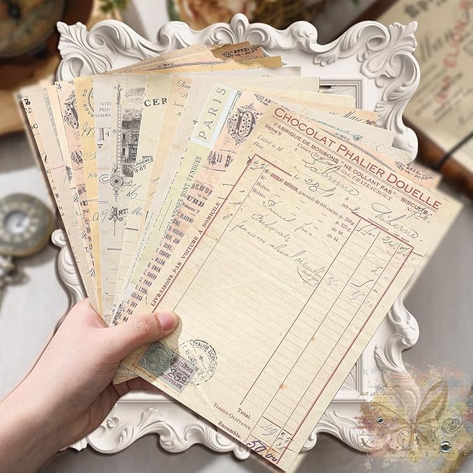 Zonon 114 Pieces 2 Sets Junk Journal Pages Vintage Pack Craft Paper Junk Journal Vintage Paper for Albums Planner Decorative Crafts Embellishment Supplies(Daily List)