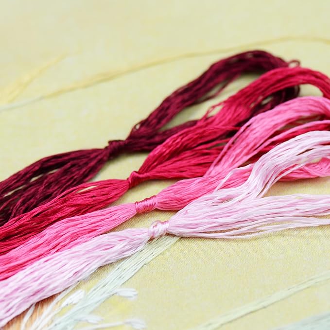 4 Skeins Mulberry Silk Floss Embroidery Thread Floss-Cross Stitch Threads China Silk Woven Jewelry Threads DIY Sewing Kits (07)