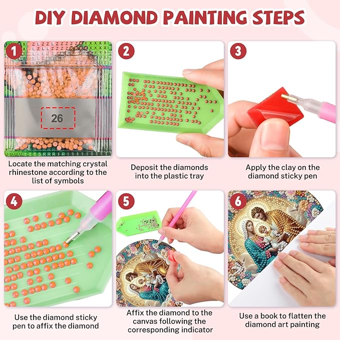 Bowetile Nativity Sence Diamond Art Hanging Kits for Adults, Christmas Diamond Art Suncatchers, 5D Special Shape Diamond Painting Pendant Window Ornament Christmas Gifts for Home Door Wall Decor