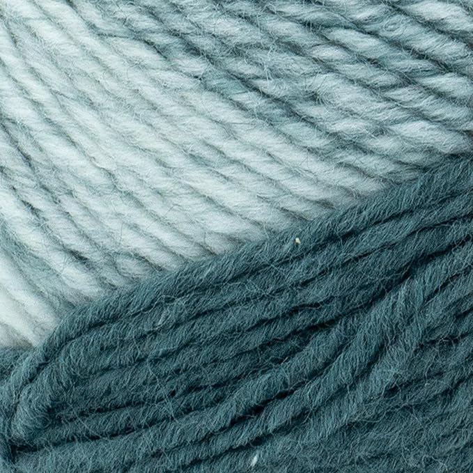 Lion Brand Yarn Scarfie Bulky Yarn, Pale Grey/Bluestone, 1 Skein