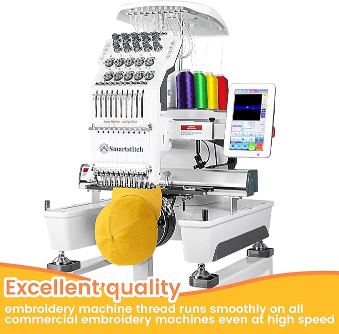 New brothreads - 15 Starter Colors of Huge Spool 5000M Polyester Embroidery Machine Thread for Commercial and Domestic Embroidery Machines