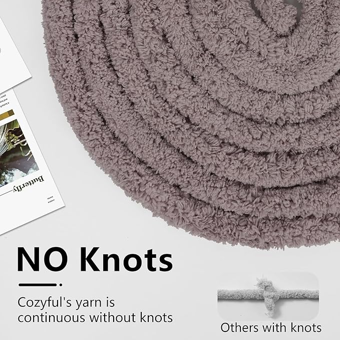 Chunky Yarn for Hand Knitting - #10 Chunky Chenille Yarn, Jumbo Big Thick Chunky Yarns for Crocheting, Super Bulky Chunky Knit Blanket Yarns, 8 Skein (25 yds 8 oz Each Skein), Sand