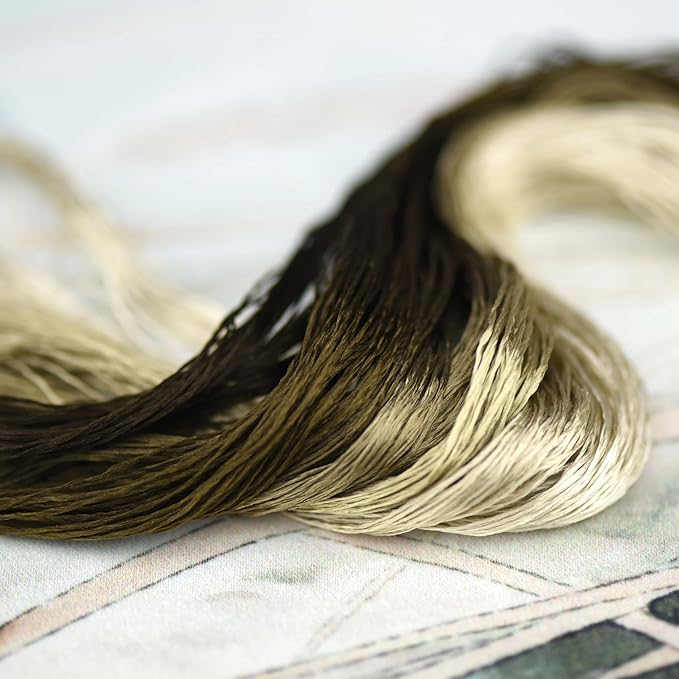 Natural 100% Silk Thread, Handmade Embroidery Thread Silk Floss 7 Colors 110m Each (57)