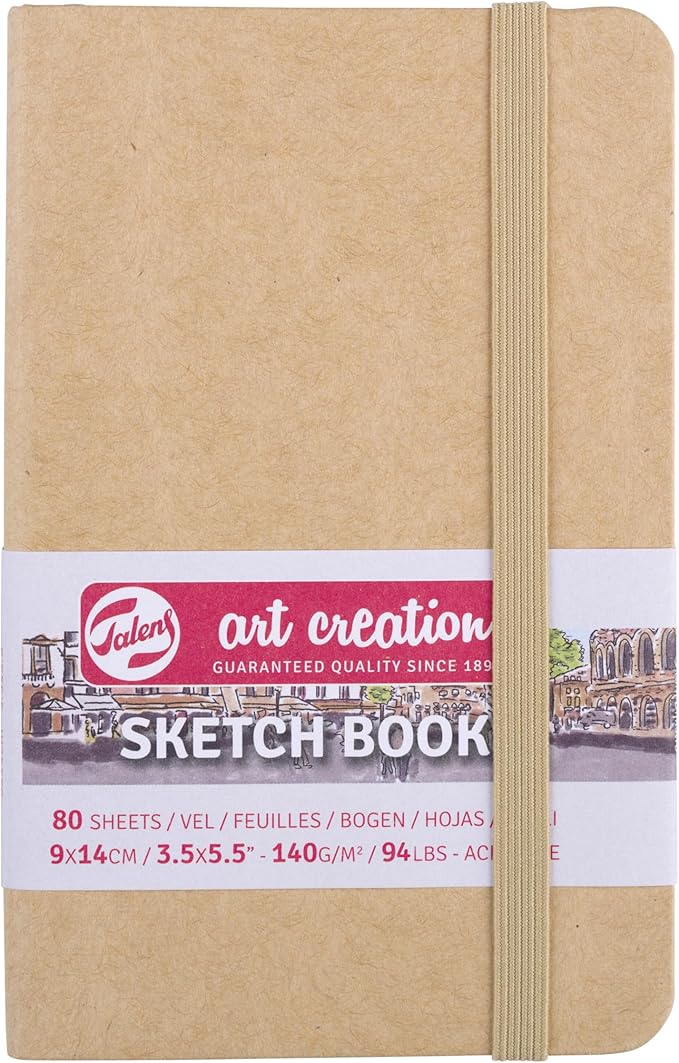 talens japan talens art creation t9314-431m 452159 art creation sketchbook, drawing notebook, 3.5 x 5.5 inches (9 x 14 cm), kraft paper