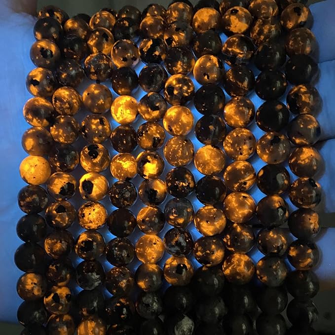 170pcs 4mm Natural Flame Yooperlite Stone Beads Round Healing Energy Power Stone Beads for Jewelry Making DIY Bracelet Necklace Earrings 32" 2 Strands