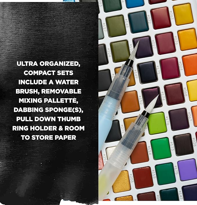 SAKURA Koi Field 30 Assorted Watercolors with Water Brush Sketch Set XNCW-30N
