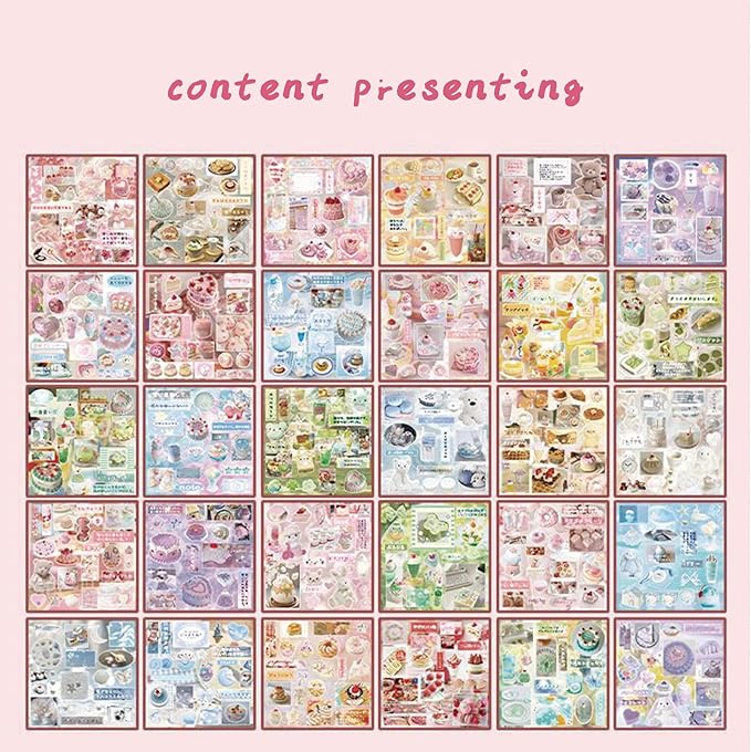 650+ Pcs Japanese Sticker Book- Aesthetic Cute Y2K Retro Sticker Book - Japanese Stationery Stickers for Scrapbooking, Journals, Planners, Water Bottles & Junk Journal Supplies
