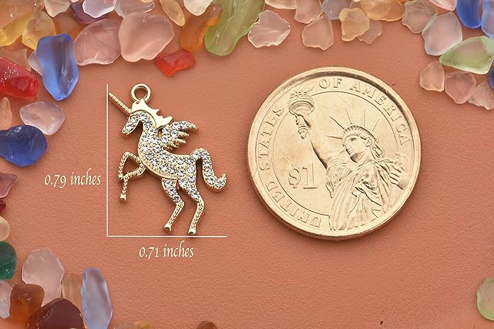 Pack of 20 Rhinestone Charms Gold Plated Pendants Pave Crystal Accessories for Necklace Bracelet Jewelry Making DIY Crafting