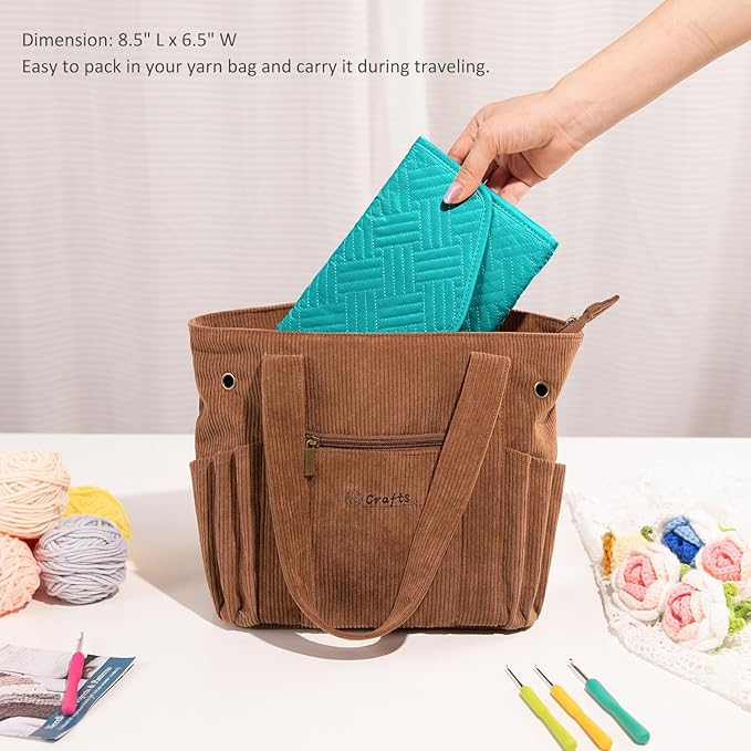 Crochet Hook Case - Foldable Organizer for Knitting & Crochet Supplies - Knitting Accessories