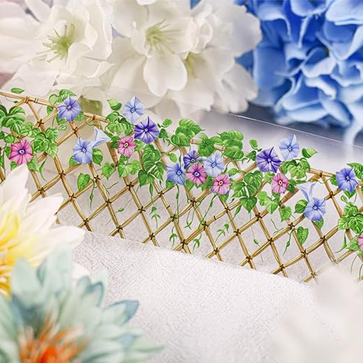 PET Tape Stickers for Journaling Supplies,6 Rolls of Vintage Flower Fence Themed Scrapbooking Tape Stickers for Journaling, Junk Journal Supplies, DIY Crafts (Wall)
