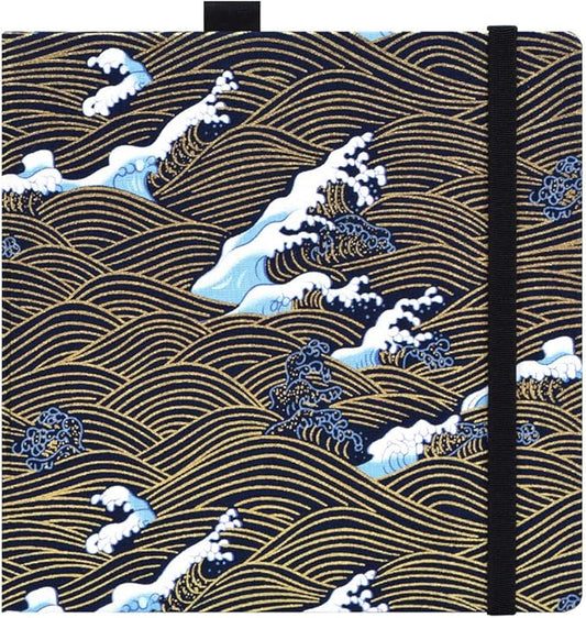 Square 8.2x 8.2 inches 165gsm Colored Pencil Paint Journal Hardbound 128pgs（64 Sheets Front Back Cold Pressed）Travel for Colored Pencil Sketch Doodles Handmade Cloth Cover Notebook Black River A5