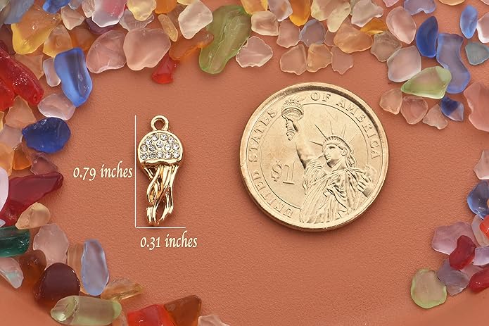 Pack of 20 Rhinestone Charms Gold Plated Pendants Pave Crystal Accessories for Necklace Bracelet Jewelry Making DIY Crafting