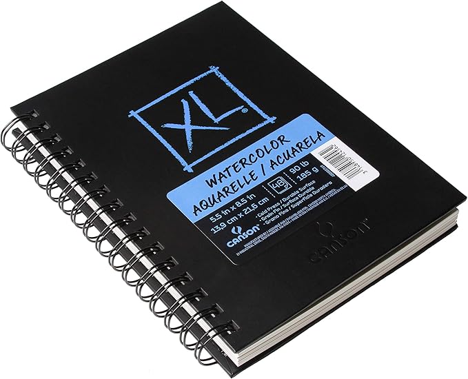 Canson XL Series Art Book Watercolor, Midweight White Paper, Side Wire Binding, 48 Sheets, 5.5X8.5 inch