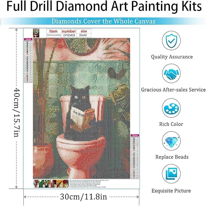 ARPADAMO Square Diamond Art Kits for Adults-cat Square Drill Diamond Painting,Square Diamond Art,DIY Black Cat Gem Art Kits for Adults and Crafts for Gifts and Home Wall Decor 12x16inch