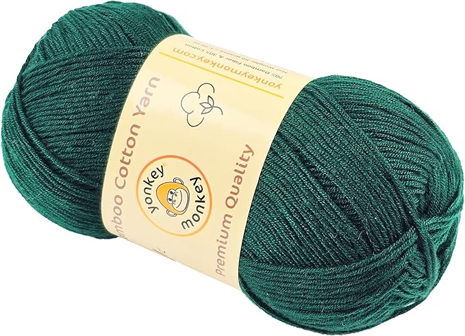 10-Pack of Yonkey Monkey 500 Grams Weight Yarn - 70% Rayon derived from Bamboo, 30% Cotton - Imported - Army Green 9059