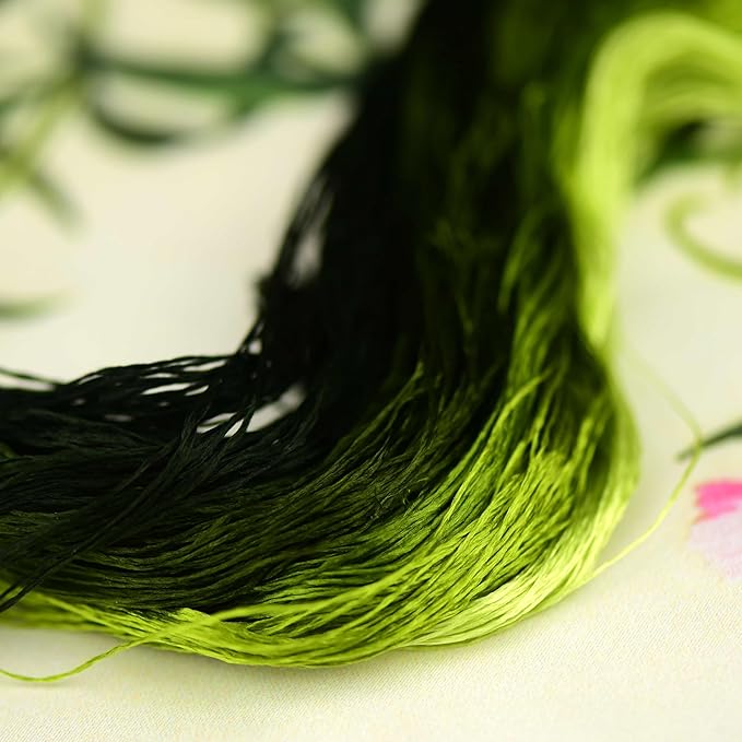 Natural 100% Silk Thread, Handmade Embroidery Thread Silk Floss 10 Colors 110m Each (44)