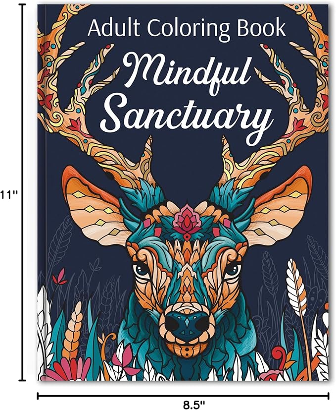 RYVE Animal Coloring Book for Adults - Unwind and Relax with Stunning Designs - Adult Coloring Books for Women & Men, Adult Coloring Book Animals, Mindfulness and Stress Relief Gifts for Women