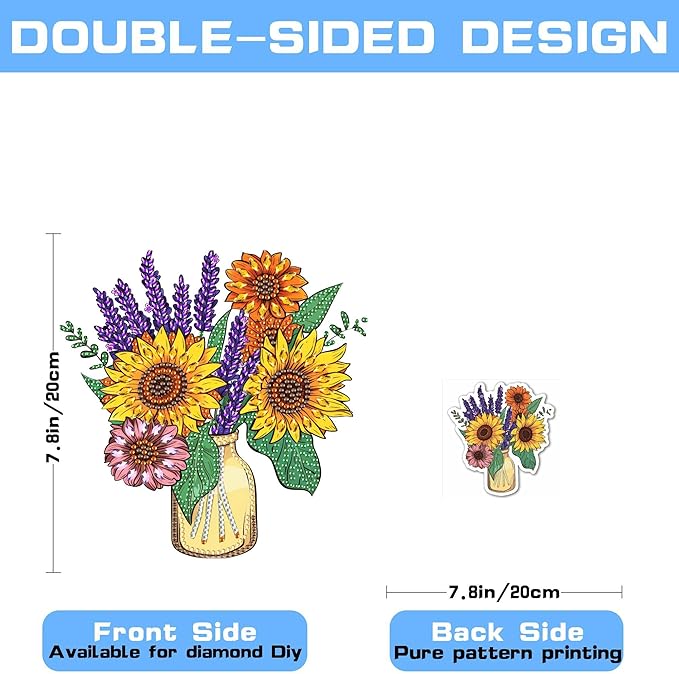 VAIIEYO Vase Diamond Art Hanging Ornament, Flower Diamond Painting Suncatchers Window Hanging Kit with Chain, 7.5x7.5 inch Crystal Pendant Art Craft for Gift Home Wall Front Door Decoration