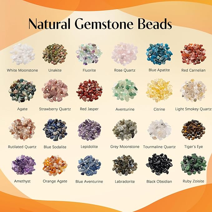 MineCrystals Jewelry Making Kit DIY Natural Crystal Chip Stones Beads Tools kit Jewelry Wires Findings Supplies Instruction Guide Gift Box for Adult Teens Craft Bracelet Earring Necklace