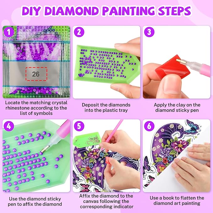 Bowetile Gnome Diamond Art Hanging Kits for Adults, 5D Special Shape Diamond Painting Flowers Pendant Kits, Gem Art Suncatchers Painting Window Ornament for Home Garden Wall Decor