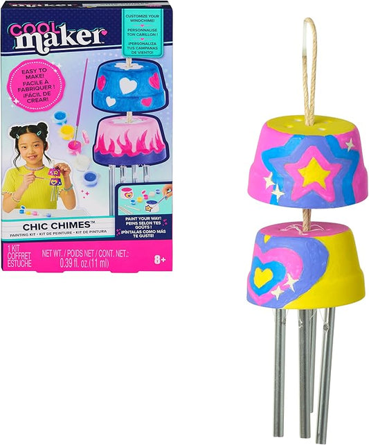 Cool Maker, Chic Chimes Painting Kit with 5 Colors, Paint & Design a Stylish Windchime, Room Decor Arts and Crafts Kit, Kids Toys for Girls Ages 8 and up