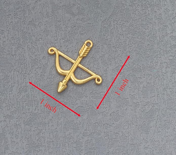 50 Pcs Bow and Arrow Charms Metal 2.5 X 2.5 CM Cute Vintage Pendants for DIY Jewelry Making Finding Kits Necklace Bracelets Earring Keychain Crafting Project Supplies
