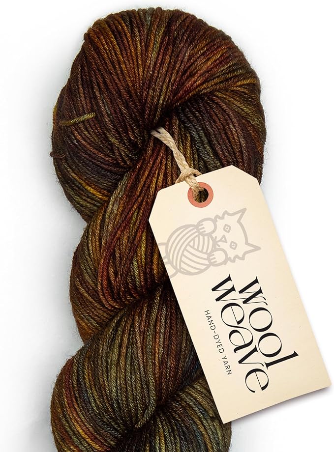 Superwash Merino Wool Yarn for Knitting & Crocheting - Premium Hand Dyed Yarn, 100g, 240 Yards DK Weight - Soft & Durable Brown Variegated Yarns
