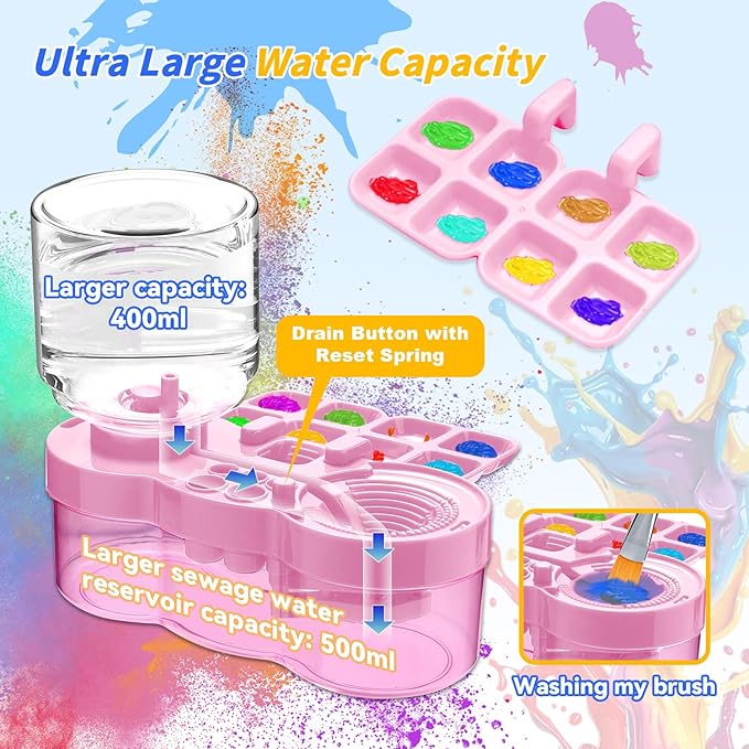 New Paint Brush Cleaner Tool,Brush Rinser Cup Painting Running Water Circulation Art Supplies for Acrylic,Watercolor and Water Based Creative Gift for Adult Artist Beginners Kids