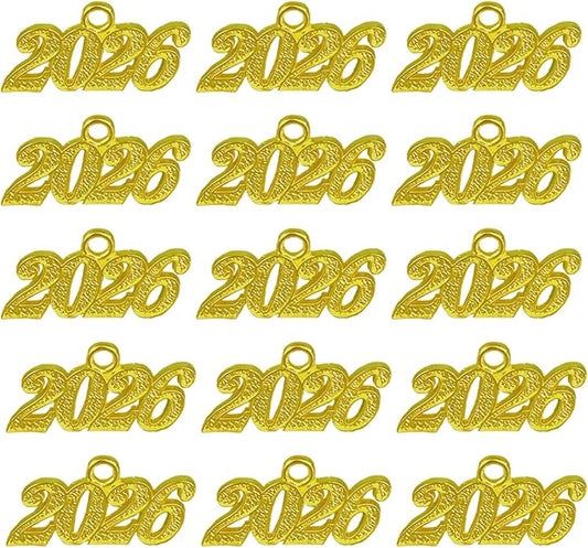 50 pieces 2026 Year Charm for Graduation Tassel Graduation Charm Pendant for DIY Jewelry Making