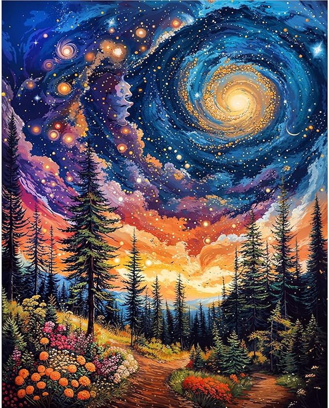 cviokrdu Landscape Paint by Numbers Kit for Adults - Scenery Adult Paint by Number Kits on Canvas, DIY Oil Painting for Gift Home Wall Decor (16x20inch)