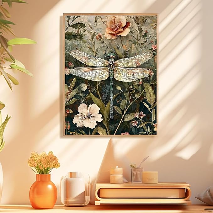 Dragonfly Paint by Number for Adults, Dragonfly Paint by Numbers Kit for Adults Beginners, Painting by Number, Easy DIY Crafts for Gift Home Decor 16x20 in