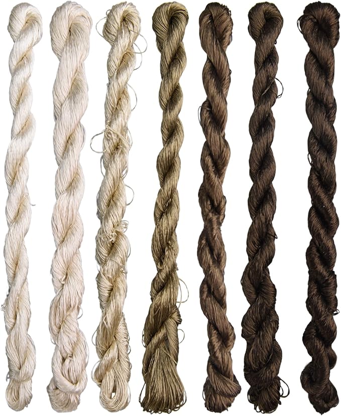 Natural 100% Silk Thread, Handmade Embroidery Thread Silk Floss 7 Colors 110m Each (57)