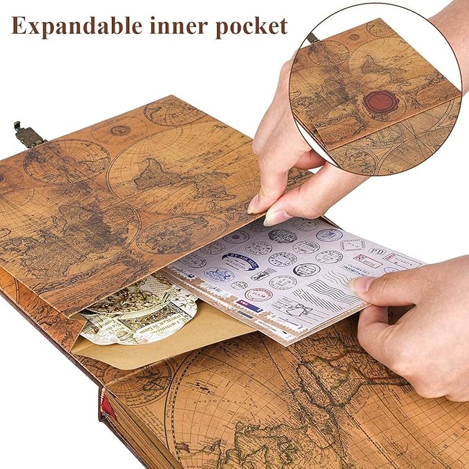 Scrapbook Photo Album,Our Adventure Book, Embossed Words Hard Cover Movie Up Travel Scrapbook for Anniversary, Wedding, Travelling, Baby Shower, etc (Adventurebook Ball)