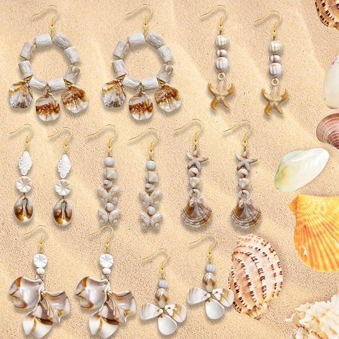 680+Pcs Ocean Beads for Bracelets Making Kit, Imitation Boho Ocean Beach Shell Bead Charms Starfish Beads Summer Sea Dangle Pendant for Jewelry Making Necklace Earring Bracelet Anklet DIY Craft