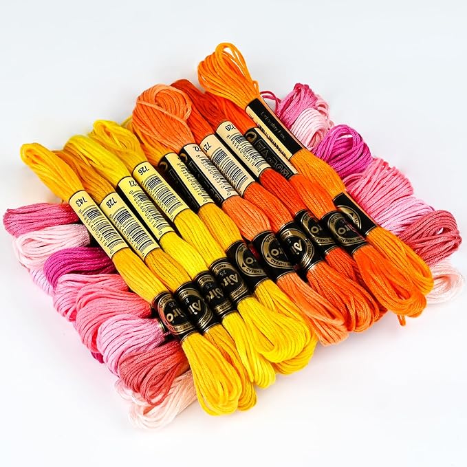 500 Skeins Embroidery Floss - 500 Color Rainbow Cross Stitch Thread, 26.3ft Each Skein Embroidery Polyester-Cotton Thread for Cross Stitch, Embroidery, Craft Floss, Bracelet Making