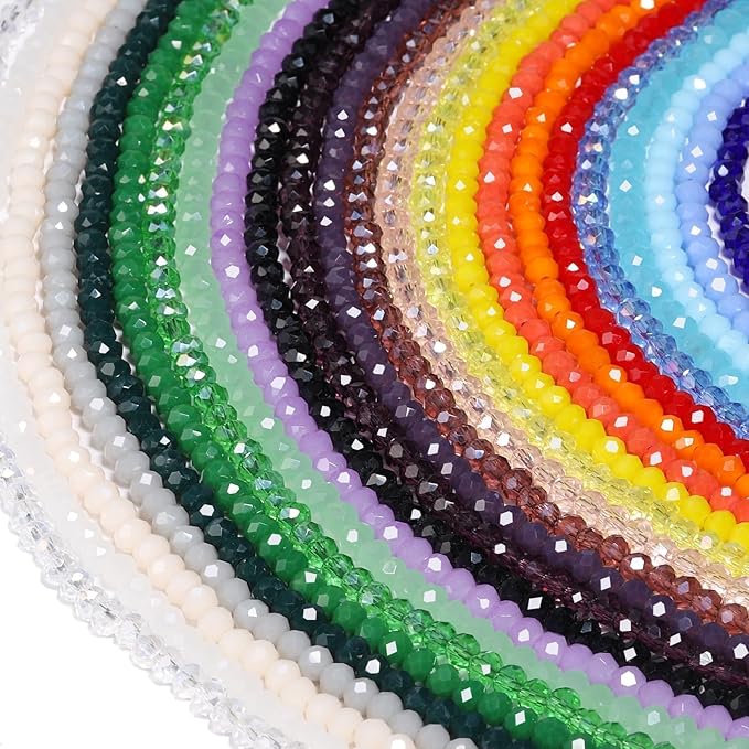 Xilitata 1000Pcs 6mm Faceted Beads for Jewelry Making Crystal Faceted Jewelry Bead for Friendship Bracelet Making Kit Craft Christmas Beads with Charms