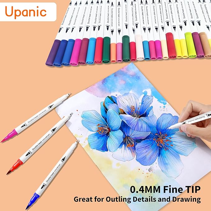 100 Colors Art Markers for Adults,Dual Tip Pens for Adult Illustration, Journaling, Calligraphy - Artist Drawing Supplies,Brush and Fine Pens for Lettering, Manga, Design Sketching