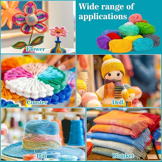 15x20g Acrylic Yarn for Crocheting - Soft Knitting Yarn for Crafts Multicolor Skeins for Crocheting DIY Bulk for Handicraft Knitting Scarves Ideal Gift for Beginners Adults