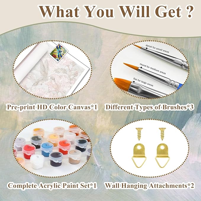 HMZephitiquc Dragonfly Paint by Numbers Kit for Adults, Adult Paint by Number Kits on Canvas, Dragonfly Paint by Number for Adults, Easy DIY Craft Home Wall Decor 16x20 in