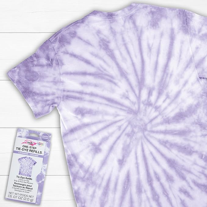 Tulip One-Step Tie-Dye Kit , 3 Fabric Dye Refill Packs, Packs, Lavender