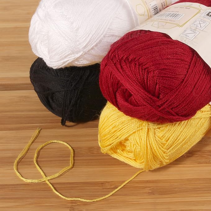 JubileeYarn Baby Soft Bamboo Cotton Yarn - 50g/Skein - Shades of Contrast - 4 Skeins