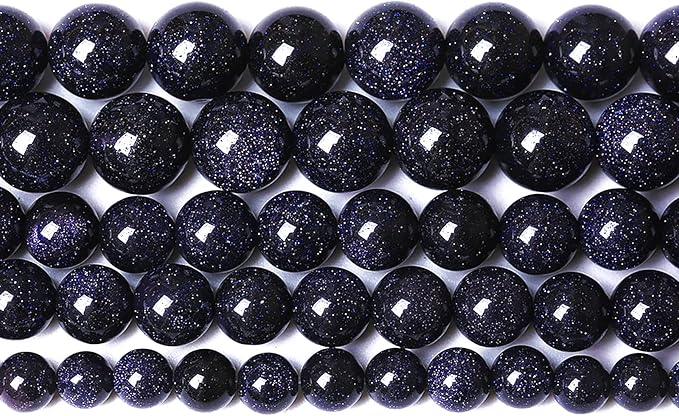 45PCS 8mm Blue Sandstone Gemstone Beads Beads Natural Stone Round Loose Beads for Jewelry Making DIY Bracelet Necklace 15" Inch