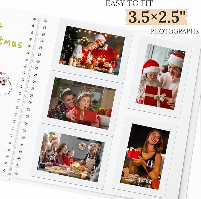 Scrapbook 8x8 Inch DIY Scrapbook Album Hardcover Kraft Paper Scrap Book Photo Albums 40 Pages Perfect for 4x6 / 5x7 Photos Memory Book for Family, Wedding