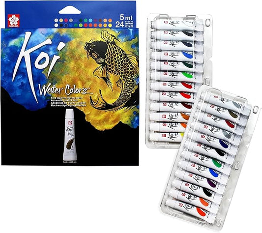 SAKURA Koi Water Color Paint, 5ml Tubes, 24 Colors XMW5L-24SET
