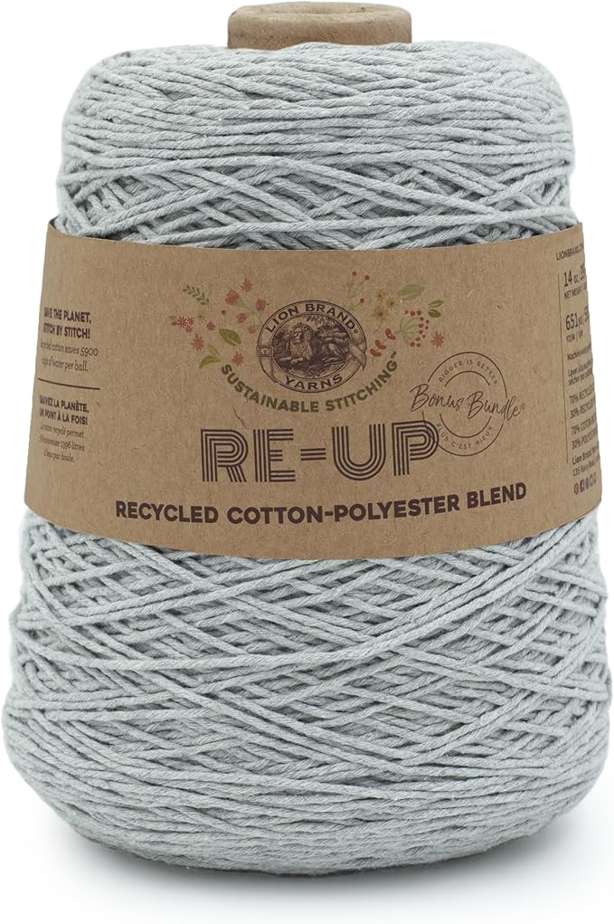 Lion Brand Yarn Re-Up Yarn Bonus Bundle, Silver Lining