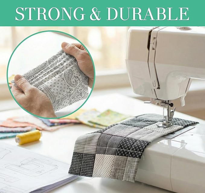 2PCS Thread - 1000Yard White All Purpose Sewing Machine Thread for Sewing